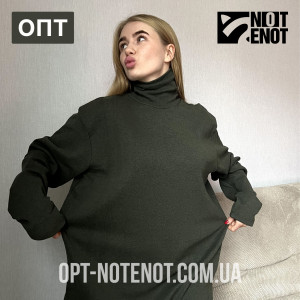Женский Оливковый Хаки гольф водолазка с горловиной со стойкой и отворотом базовый в стиле милитари оптом
